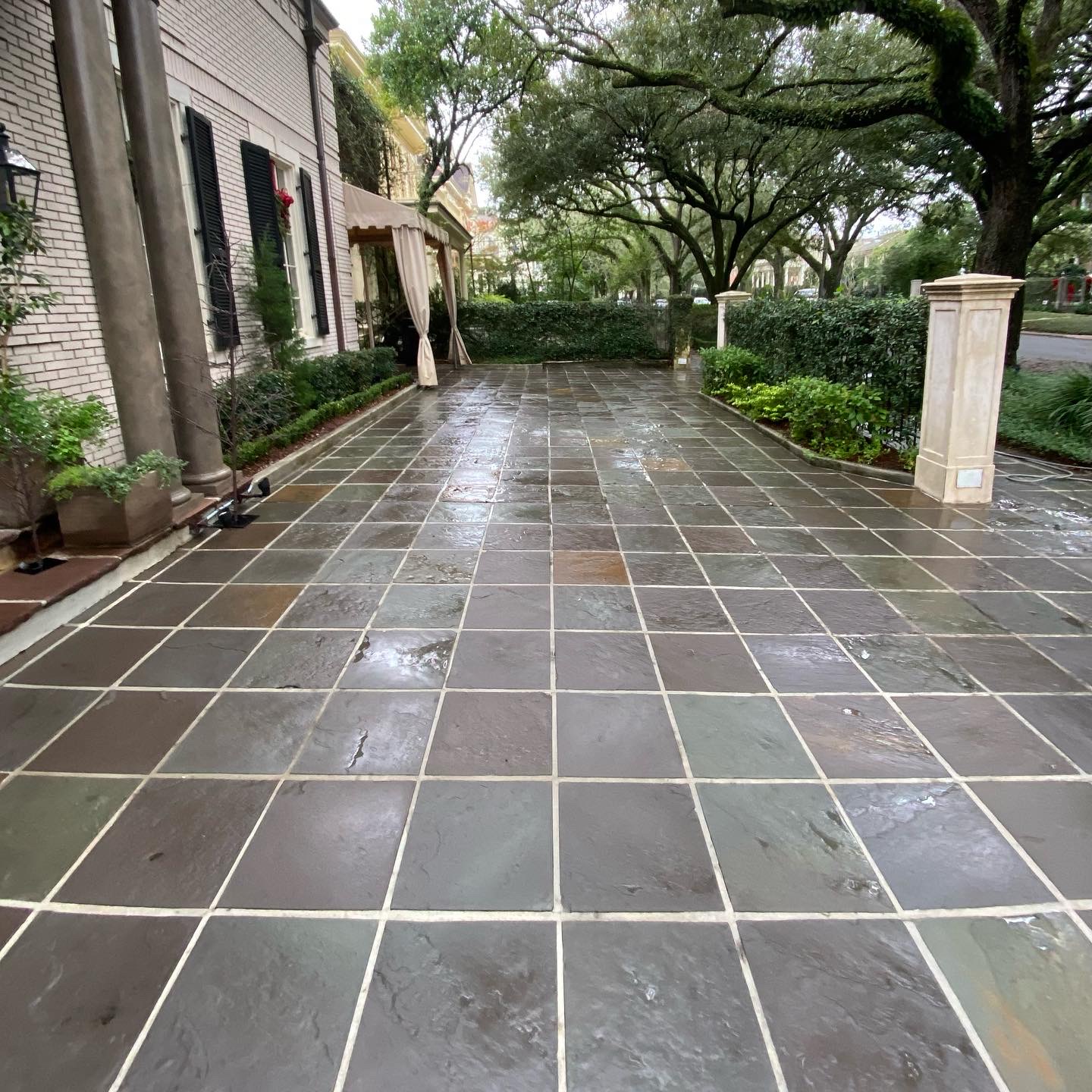 Slate driveway cleaning